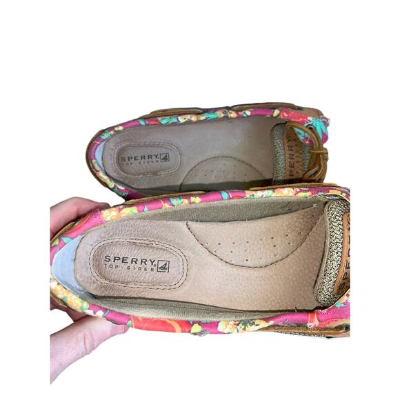 Sperry Boat Shoes US 7.5 Floral Angelfish STS91741 Topsider Loafers Slip On EUC - Picture 3 of 7